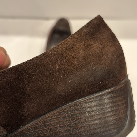 Aquatalia suede brown slide on wedge‎ loafer shoes size 7.5 - Picture 15 of 17